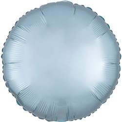 BALON FOLIOWY OKRĄGŁY SATYNOWY BŁĘKITNY 43 CM