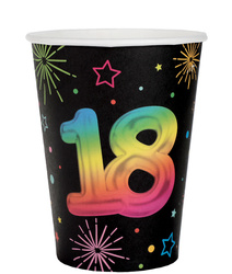 KUBECZKI PAPIEROWE FIESTA 18 URODZINY 270 ML 6 SZT