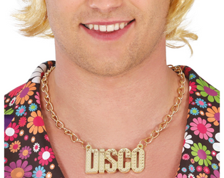 NASZYJNIK DISCO POZŁACANY LATA 70