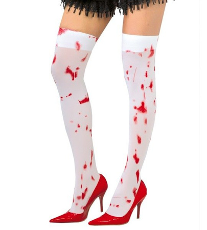 ZAKRWAWIONE BIAŁE ZAKOLANÓWKI