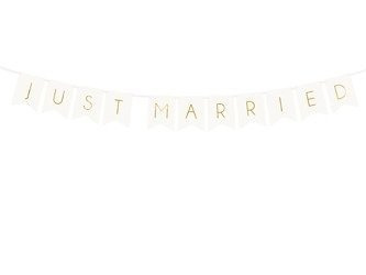 BANER JUST MARRIED BIAŁY