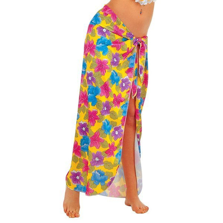 PAREO HAWAJSKIE ŻÓŁTE W KWIATY