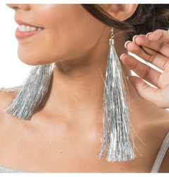 KOLCZYKI Z LAMETY SREBRNE