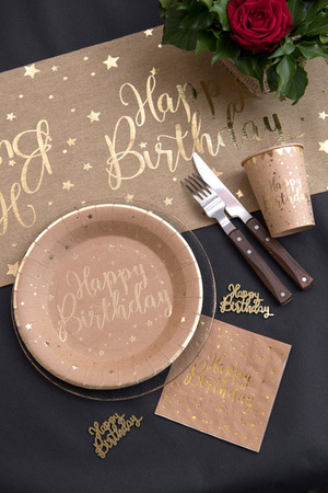 KUBECZKI PAPIEROWE URODZINY GWIAZDKI KRAFT 270ML 10SZT