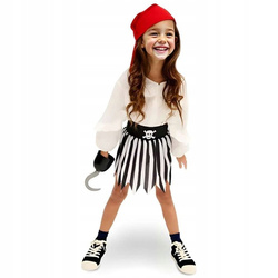 STRÓJ MAŁA PIRATKA SPÓDNICZKA+BANDANA