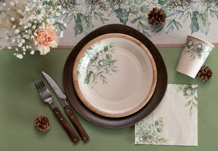 KUBECZKI PAPIEROWE ZIMOWY LAS 270 ML 10 SZT