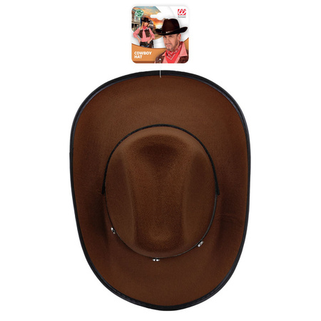 KAPELUSZ KOWBOJSKI Z ĆWIEKAMI BRĄZOWY