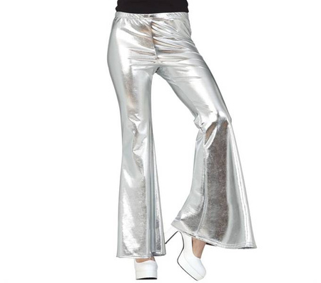 SPODNIE DZWONY SREBRNE