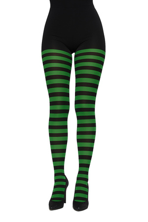 RAJSTOPY CZARNO-ZIELONE PASKI