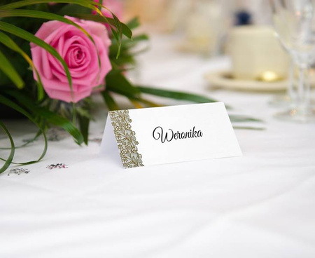 WINIETKI WIZYTÓWKI BIAŁO-ZŁOTE 6 SZT