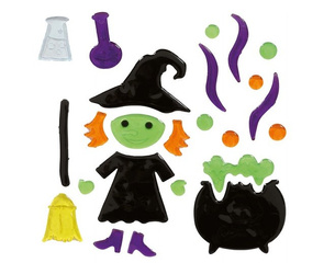 DEKORACJA NAKLEJKI NA SZYBĘ WIEDŹMA 20X25 CM