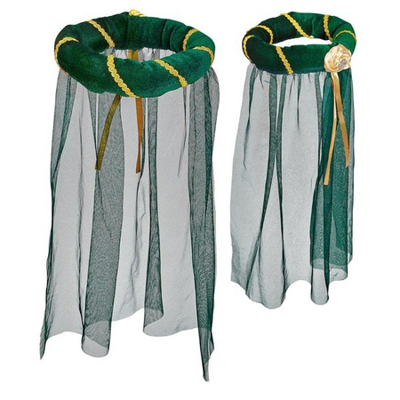 ŚREDNIOWIECZNE NAKRYCIE GŁOWY Z WELONEM ZIELONE