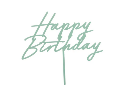 TOPPER AKRYLOWY NA TORT HAPPY BIRTHDAY ZIELEŃ 16.5 CM