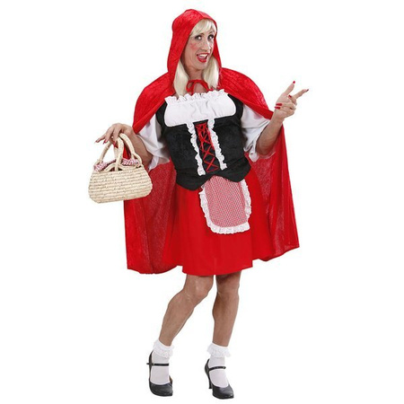 STRÓJ MĘSKI DRAG QUEEN CZERWONY KAPTUREK 