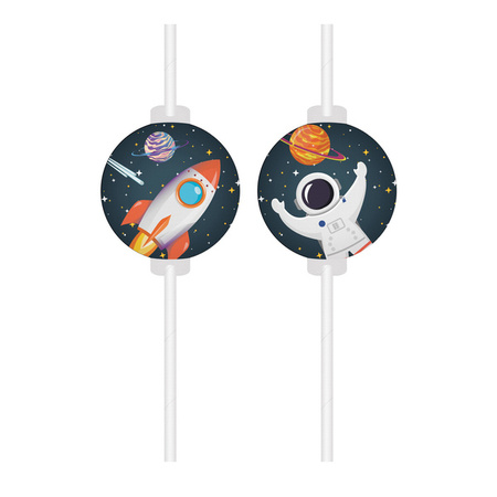 SŁOMKI PAPIEROWE KOSMOS 4 SZT.