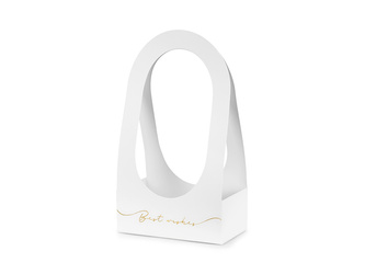 PUDEŁKO NA KWIATY FLOWERBOX BEST WISHES 21,6 X 11,7 X 38,5 CM BIAŁY