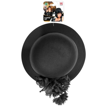 KAPELUSZ CZARNY DAMSKI RETRO CHARLESTON