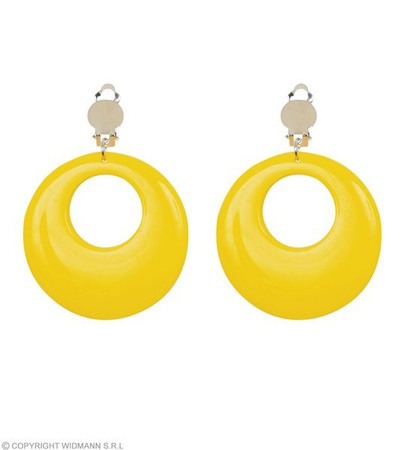 KOLCZYKI KLIPSY ŻÓŁTE DISCO