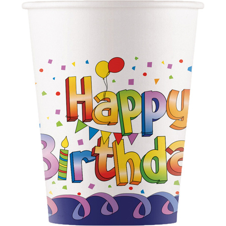 ZESTAW HAPPY BIRTHDAY TALERZYKI + KUBECZKI