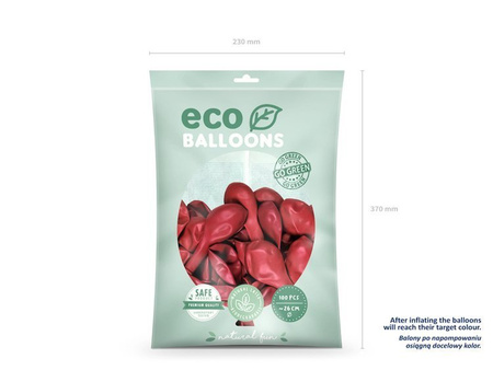 BALONY ECO 26 CM METALIZOWANE CZERWONE 100 SZT