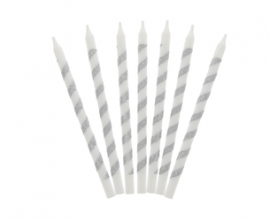 ŚWIECZKI URODZINOWE TWISTER SREBRNE