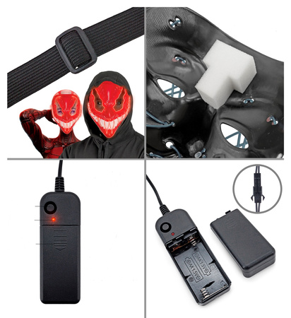 MASKA LED CZERWONA POTWÓR