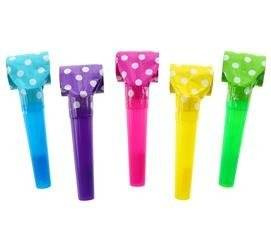 TRĄBKI URODZINOWE GROSZKI 5 SZTUK