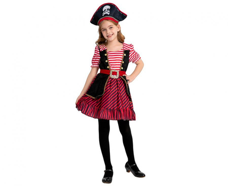 #STDZ Zestaw dla dzieci Piratka ( sukienka, kapelusz, pasek), rozm. 120/130 cm