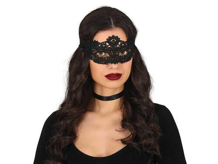 MASKA WENECKA KORONKOWA CZARNA