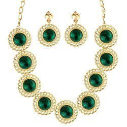 ZESTAW KRÓLOWEJ ZIELONY RENESANS BIŻUTERIA