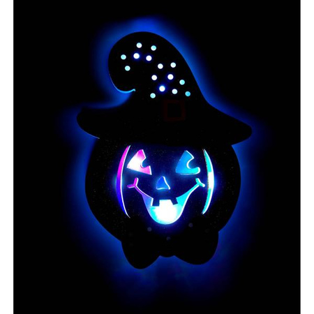 ZUCCA DECORO PARETE CON 8 LUCI LED MULTICOLORE LAMPEGGIANTI 26x19 cm 