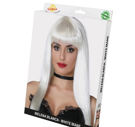 PERUKA BIAŁA  DŁUGIE WŁOSY 