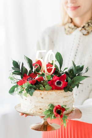TOPPER NA TORT LICZBA 50 ZŁOTY, 20.5cm