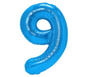 BALON FOLIOWY CYFRA 9 CIEMNONIEBIESKI 100 CM