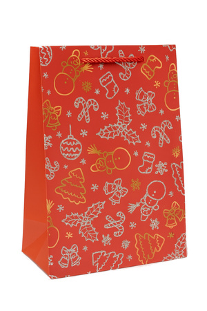 TOREBKA PRZENTOWA CZERWONA ŚWIĄTECZNA 26 X 32 X 10 CM
