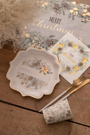 KUBECZKI PAPIEROWE GAŁĄZKI SZYSZKA ZŁOTO 270 ML 