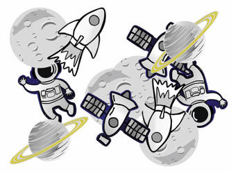 DEKORACJA DWUSTRONNA KOSMOS 12 SZT.