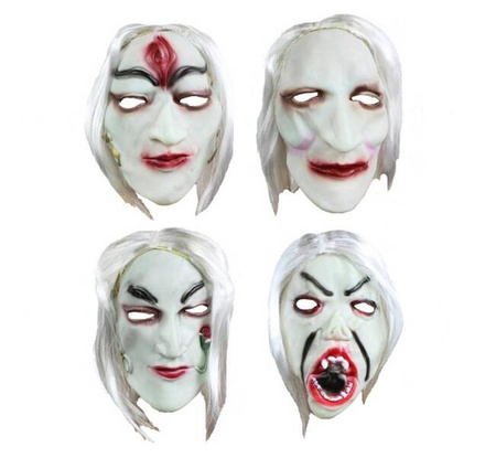 Maska Japońska Kabuki z włosami