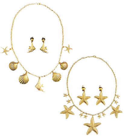 Pk 12 "MERMAID SET" (necklace, earrings)2 styles ass.