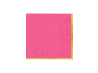 SERWETKI PAPIEROWE FUKSJA RÓŻ ZE ZŁOTYM OBRAMOWANIEM 33X33CM 10SZT