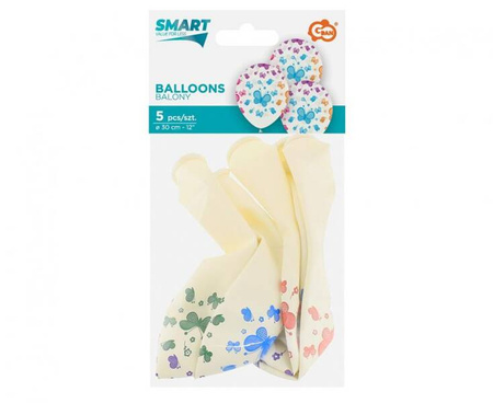 BALONY MOTYLKI WIELOKOLOROWE 30 CM 5 SZT.
