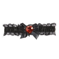 CZARNA PODWIĄZKA Z SERDUSZKIEM