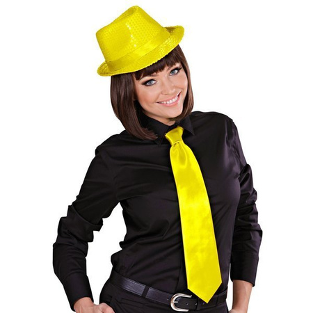 KRAWAT SATYNOWY ŻÓŁTY