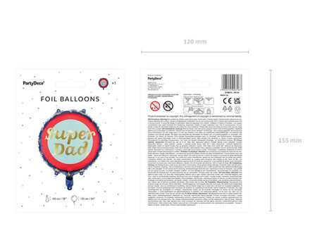 BALON FOLIOWY SUPER DAD  DZIEŃ OJCA 45 CM