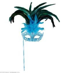 MASKA Z PIÓRAMI NIEBIESKA