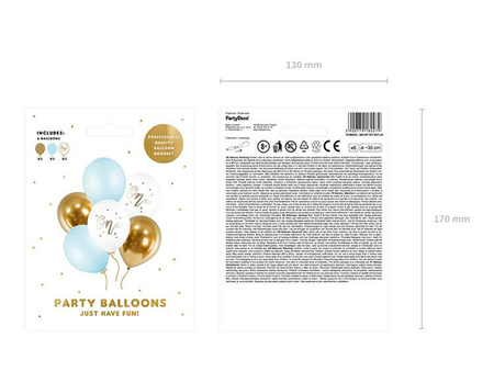 BALONY 30cm ONE NIEBIESKI, 6 szt.