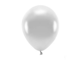 BALONY ECO 26 CM METALICZNE SREBRNE 10 SZT