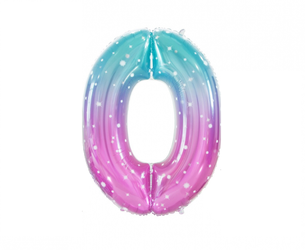 BALON FOLIOWY CYFRA 0 KOSMOS 78 CM