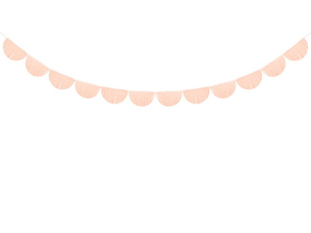 GIRLANDA BIBUŁOWA FRĘDZLE JASNY BRZOSKWINIOWY 3 M