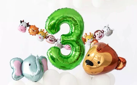 BALON FOLIOWY MAŁPA 59CM X 58CM TRÓJWYMIAROWY